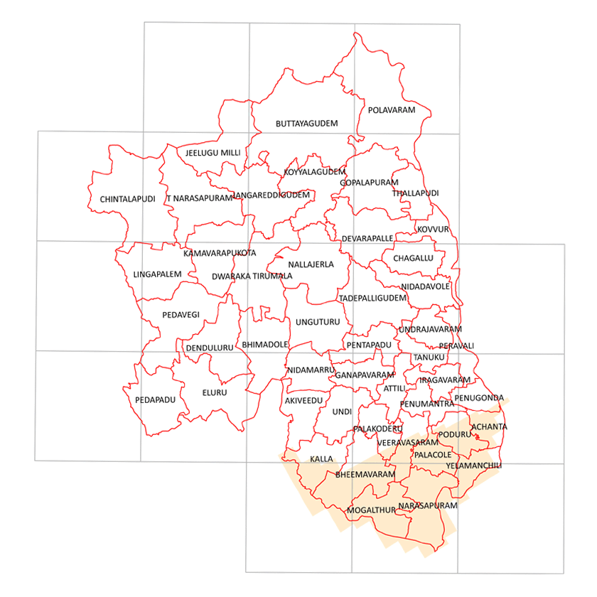 Storm surge inundation map for cyclone with wind speed